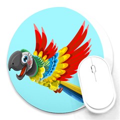 Parrot Animal Bird Wild Zoo Fauna Round Mousepads by Sapixe