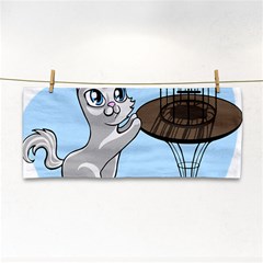 Cat Bird Cage Hunt Hunting Pet Hand Towel by Sapixe