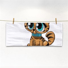 Kitty Cat Big Eyes Ears Animal Hand Towel by Sapixe