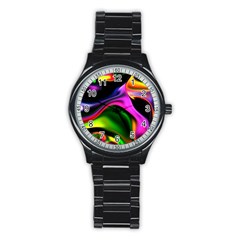 Colorful Smoke Explosion Stainless Steel Round Watch by flipstylezfashionsLLC