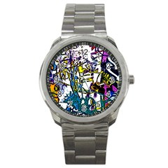 Graffiti Wall Cartoon Style Art Sport Metal Watch by flipstylezfashionsLLC