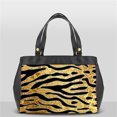 Golden Vector Embossed Golden Black Zebra Stripes Office Handbags by flipstylezfashionsLLC