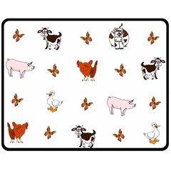 Farm Animals Double Sided Fleece Blanket (medium)  by IIPhotographyAndDesigns