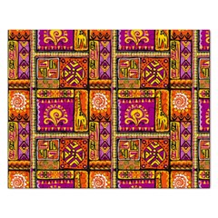 Traditional Africa Border Wallpaper Pattern Colored 3 Rectangular Jigsaw Puzzl by EDDArt