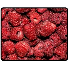 Red Raspberries Fleece Blanket (medium)  by FunnyCow