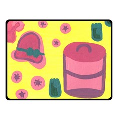 Candy Pink Hat Double Sided Fleece Blanket (small)  by snowwhitegirl