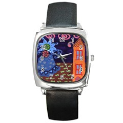 Jack In The Box Flower Square Metal Watch by snowwhitegirl