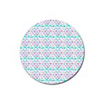 Hearts Butterflies White 1200 Rubber Round Coaster (4 pack)  Front