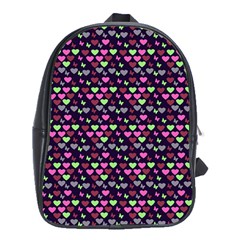 Hearts Butterflies Blue Pink School Bag (xl) by snowwhitegirl