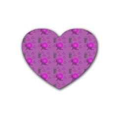 Punk Baby Violet Rubber Coaster (heart)  by snowwhitegirl