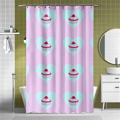 Pink Cupcake Shower Curtain 48  X 72  (small)  by snowwhitegirl