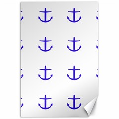 Royal Anchors On White Canvas 20  X 30   by snowwhitegirl