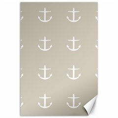 Lt Grey Anchors Canvas 12  X 18   by snowwhitegirl