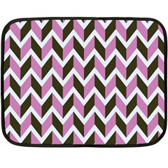 Zigzag Chevron Pattern Pink Brown Double Sided Fleece Blanket (mini)  by snowwhitegirl