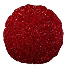 Red  Glitter Large 18  Premium Flano Round Cushions by snowwhitegirl