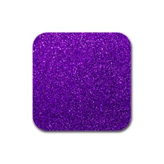 Purple  Glitter Rubber Square Coaster (4 Pack)  by snowwhitegirl