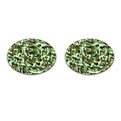 Brownish Green Camo Cufflinks (oval) by snowwhitegirl