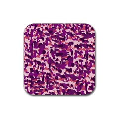 Pink Camo Rubber Coaster (square)  by snowwhitegirl