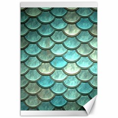 Aqua Mermaid Scale Canvas 20  X 30   by snowwhitegirl