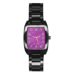 Purple Denim Stainless Steel Barrel Watch by snowwhitegirl