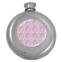 Eggs Pink Round Hip Flask (5 Oz) by snowwhitegirl