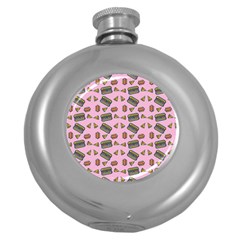 Fast Food Pink Round Hip Flask (5 Oz) by snowwhitegirl