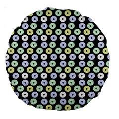 Eye Dots Grey Pastel Large 18  Premium Round Cushions by snowwhitegirl