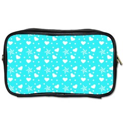 Hearts And Star Dot Blue Toiletries Bag (two Sides) by snowwhitegirl