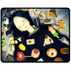 Food Double Sided Fleece Blanket (medium)  by snowwhitegirl