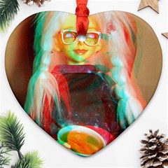 Eating Lunch 3d Ornament (heart) by snowwhitegirl