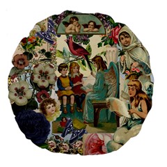 Angel Collage Large 18  Premium Flano Round Cushions by snowwhitegirl