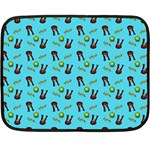 School Girl Pattern Blue Fleece Blanket (Mini) 35 x27  Blanket