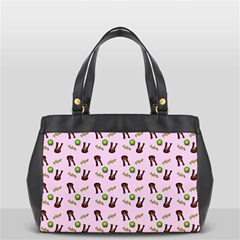 School Girl Pattern Pink Oversize Office Handbag by snowwhitegirl