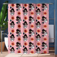 Girl With Dress  Pink Shower Curtain 60  X 72  (medium)  by snowwhitegirl