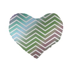 Ombre Zigzag 02 Standard 16  Premium Heart Shape Cushions by snowwhitegirl