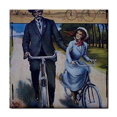 Couple On Bicycle Tile Coasters by vintage2030