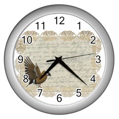 Tag Bird Wall Clock (silver) by vintage2030