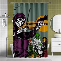 Playing Skeleton Shower Curtain 48  X 72  (small)  by vintage2030