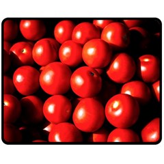 Pile Of Red Tomatoes Fleece Blanket (medium)  by FunnyCow