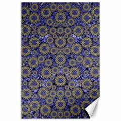 Blue Small Wonderful Floral In Mandalas Canvas 24  X 36  by pepitasart