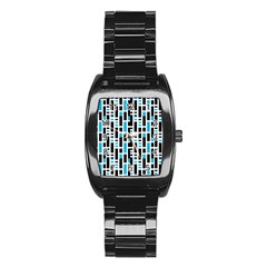 Linear Sequence Pattern Design Stainless Steel Barrel Watch by dflcprintsclothing