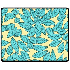 Leaves Dried Leaves Stamping Fleece Blanket (medium)  by Sapixe