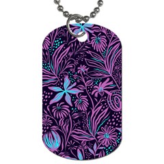 Stamping Pattern Leaves Drawing Dog Tag (one Side) by Sapixe