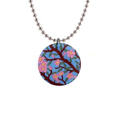 Cherry Blossoms Tree Button Necklaces by lwdstudio