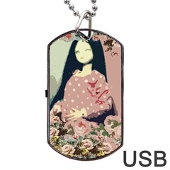 Rose Floral Doll Dog Tag Usb Flash (one Side) by snowwhitegirl