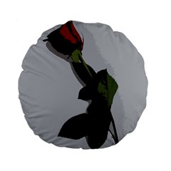 Red Rose Standard 15  Premium Flano Round Cushions by snowwhitegirl