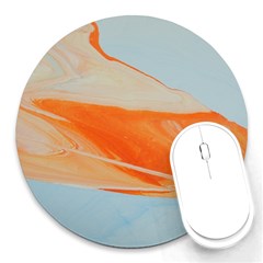 Orange And Blue Round Mousepads by WILLBIRDWELL