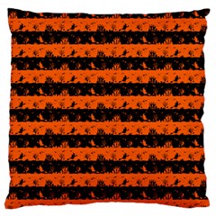 Orange And Black Spooky Halloween Nightmare Stripes Standard Flano Cushion Case (one Side) by PodArtist