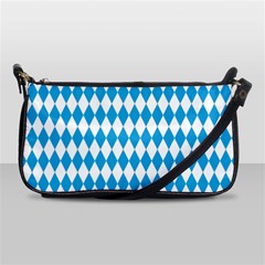 Oktoberfest Bavarian Blue And White Large Diagonal Diamond Pattern Shoulder Clutch Bag by PodArtist