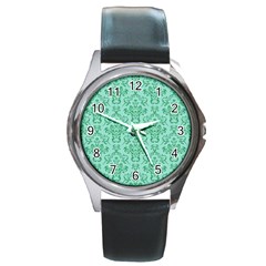 Victorian Teal Ornamental Round Metal Watch by snowwhitegirl